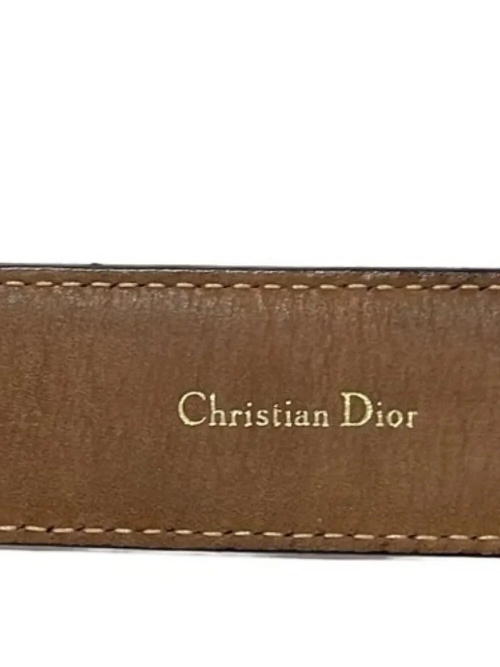DIOR/ChristianDior Red Gold Leather Hardware Belt